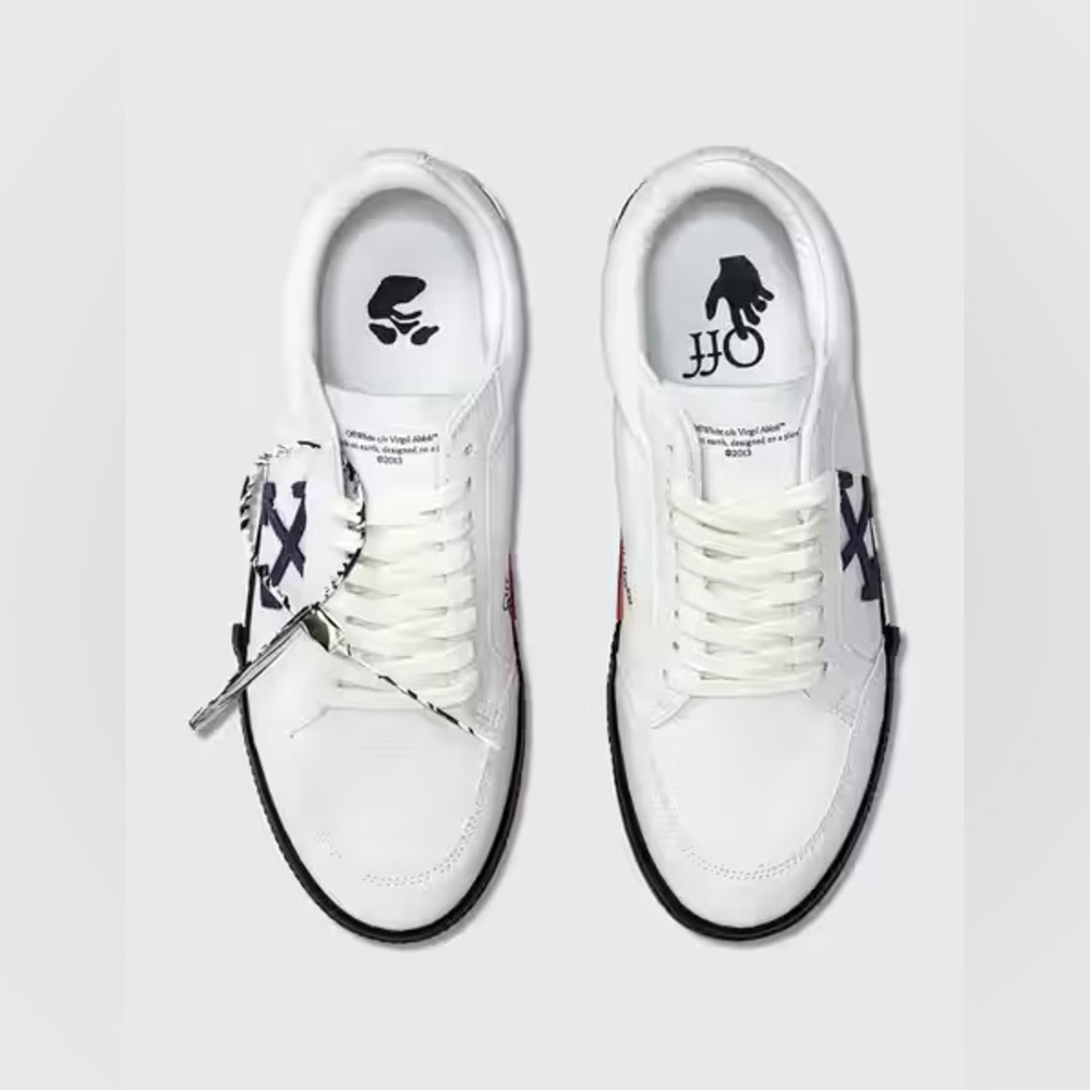 Off White Sneakers with Purple detailing